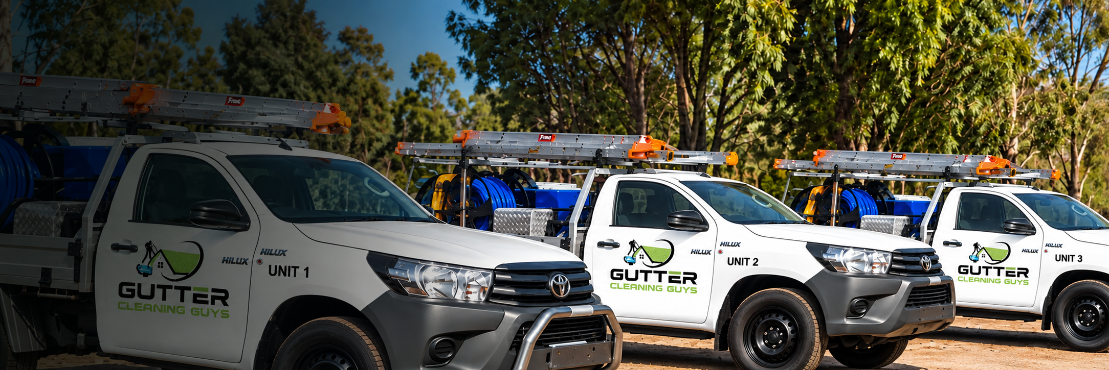 Gutter Cleaning Guys Perth service vehicles equipped for professional gutter vacuum cleaning